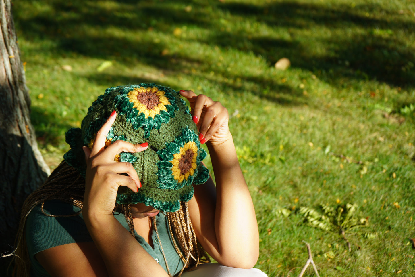 Green Sunflower Hat